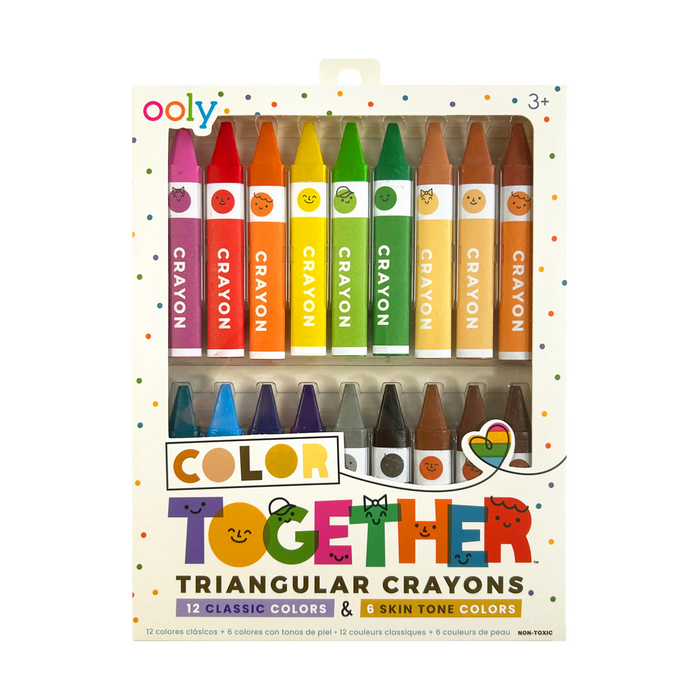 OOLY Color Together Triangular Crayons 18 Pack Skin Tone