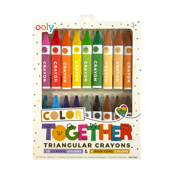 OOLY Color Together Triangular Crayons 18 Pack Skin Tone