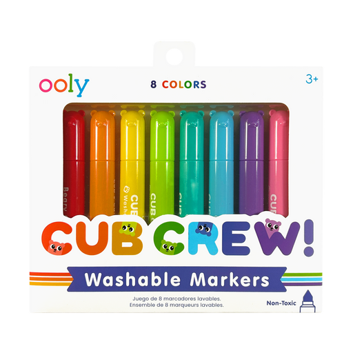 OOLY Cub Crew Washable Markers Set of 8 Vibrant Colors