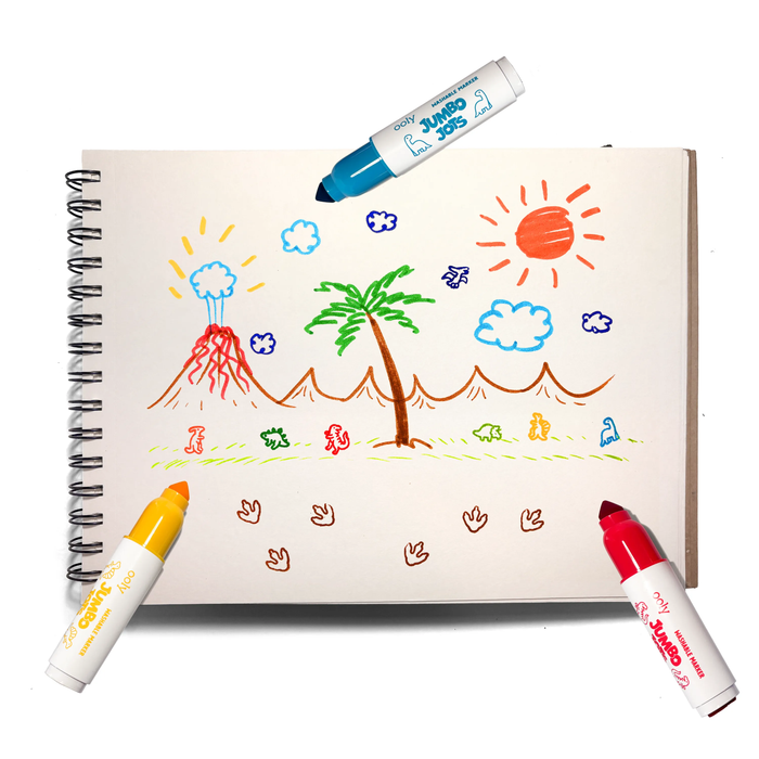 OOLY Jumbo Jots Dinosaur Dual Tip Stamp Markers 8-Piece Set