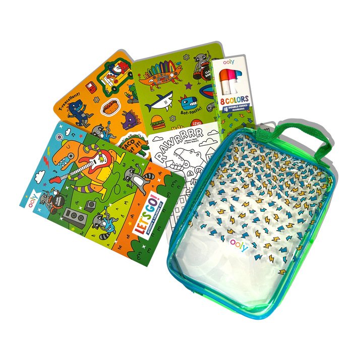 OOLY Let's Go! Robo Dinos Activity & Coloring Kit