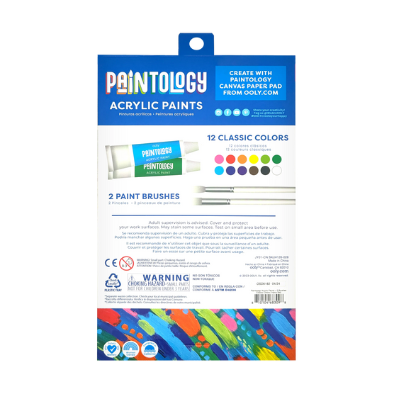 OOLY Paintology Acrylic Paint Set 12 Classic Colors
