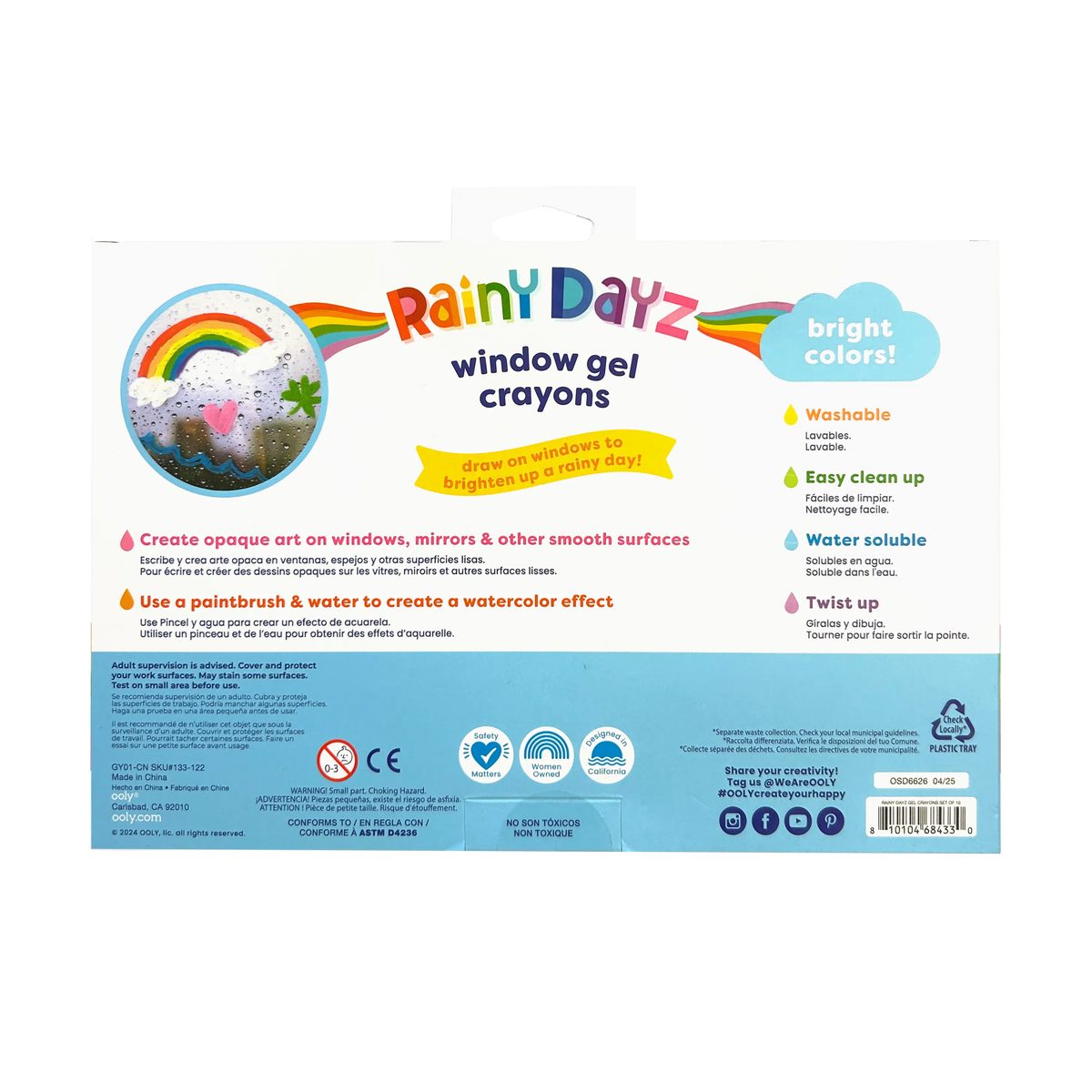 OOLY Rainy Dayz Window Gel Crayons Set of 10