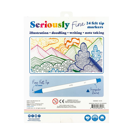 OOLY Seriously Fine Tip Markers Set of 24