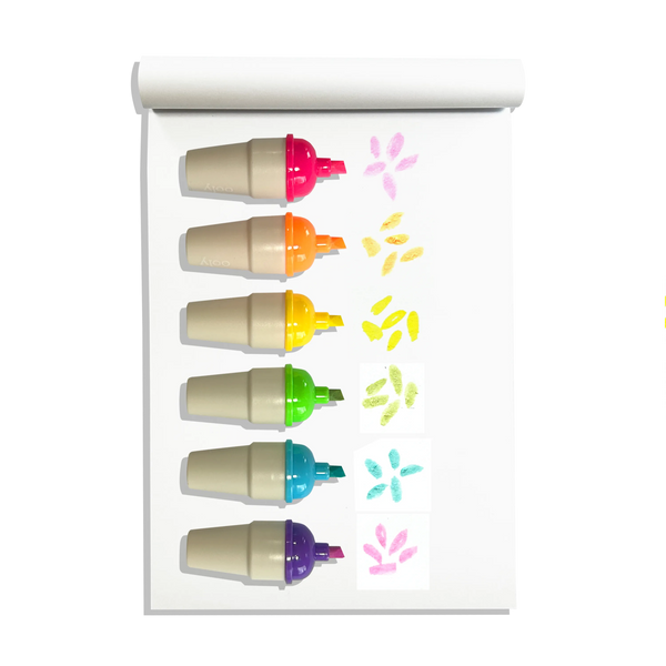 Sweet Scoops Vibrant Scented Neon Highlighters Set of 6 Smudge Proof Markers