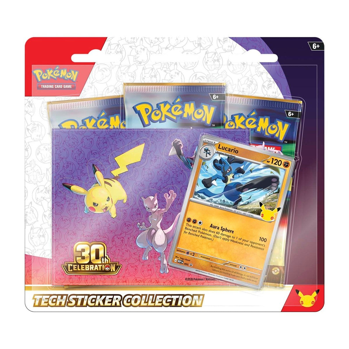 Pokémon Center Pokémon TCG: 30th Celebration Tech Sticker Collection Lucario