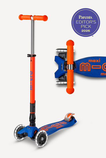 Maxi LED Foldable Blue and Orange Micro Scooter