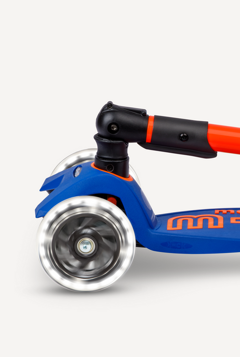 Maxi LED Foldable Blue and Orange Micro Scooter