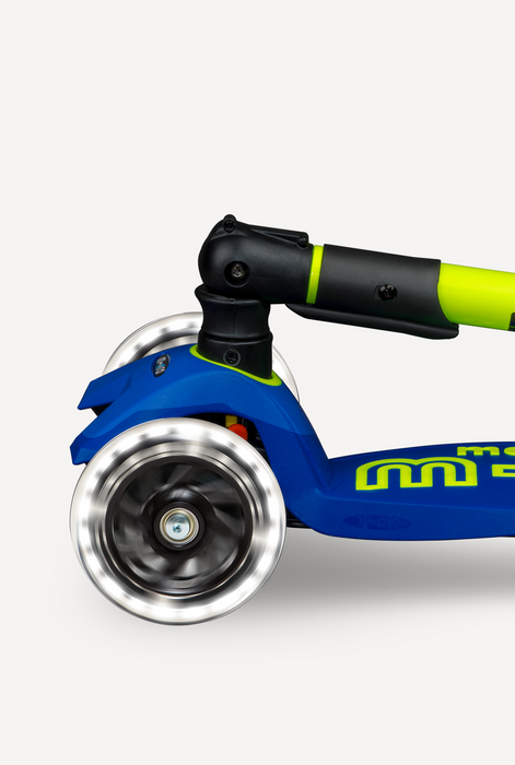 Maxi LED Foldable Blue and Yellow Micro Scooter