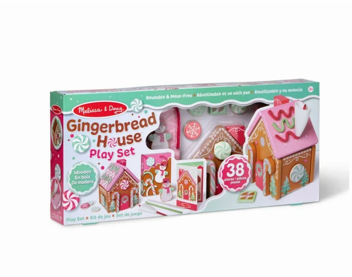 Melissa & Doug Wooden Gingerbread Playset 38-Piece Pink