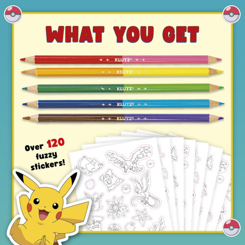 Pokemon Color Your Own Fuzzy Stickers