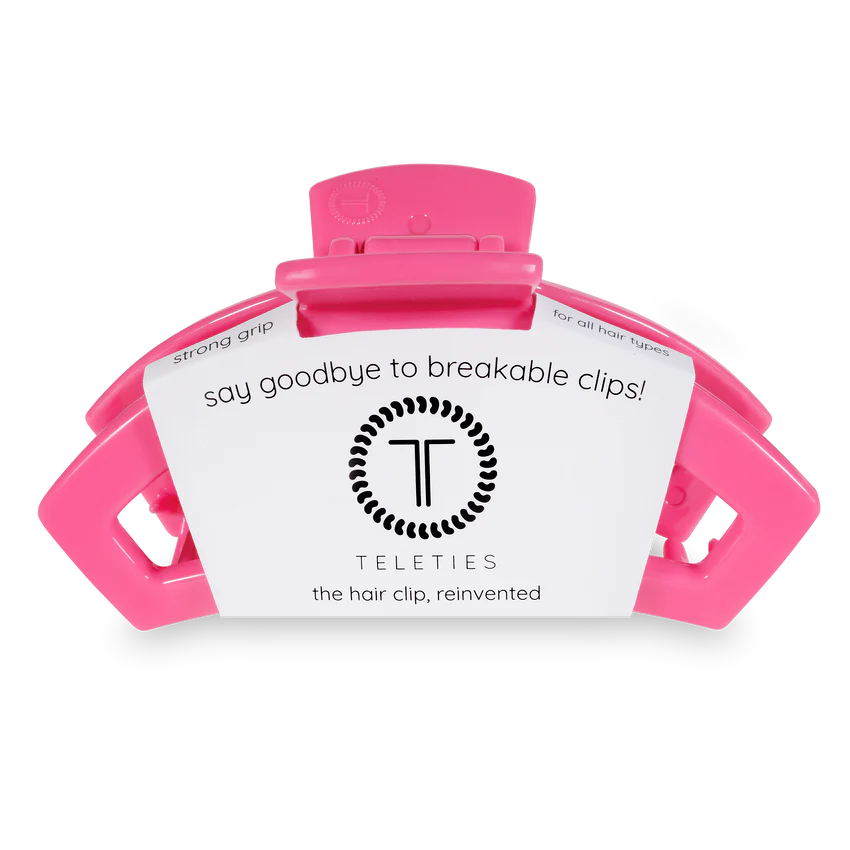 Large Teleties Open Claw Clip - Paradise Pink