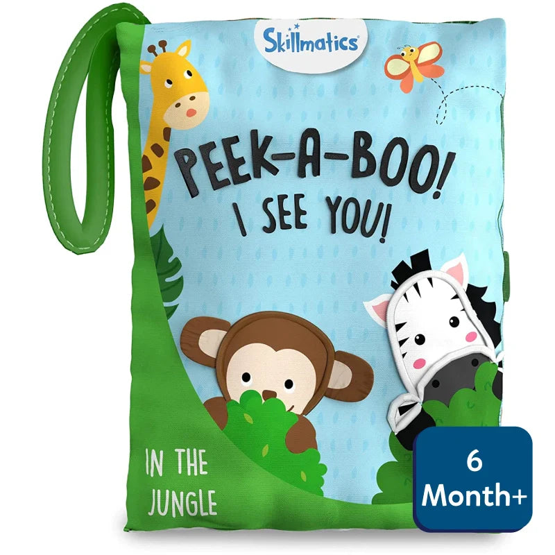 Skillmatics Peek-A-Boo Jungle Theme Interactive Soft Cloth Book 6 Months+