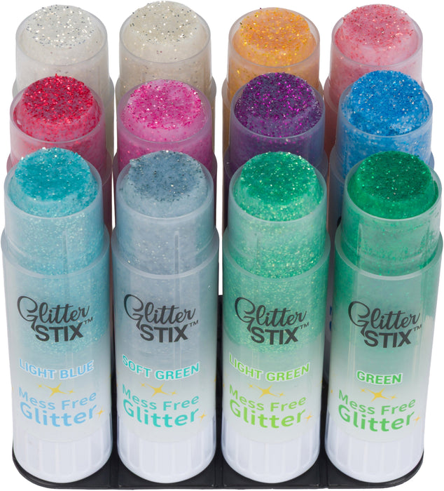 The Pencil Grip Glitter Stix Mess Free 12-Color Set