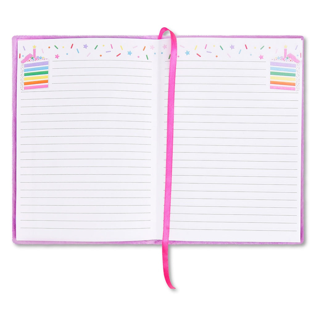 Iscream Piece of Cake Journal Furry Cover with Chenille Patches