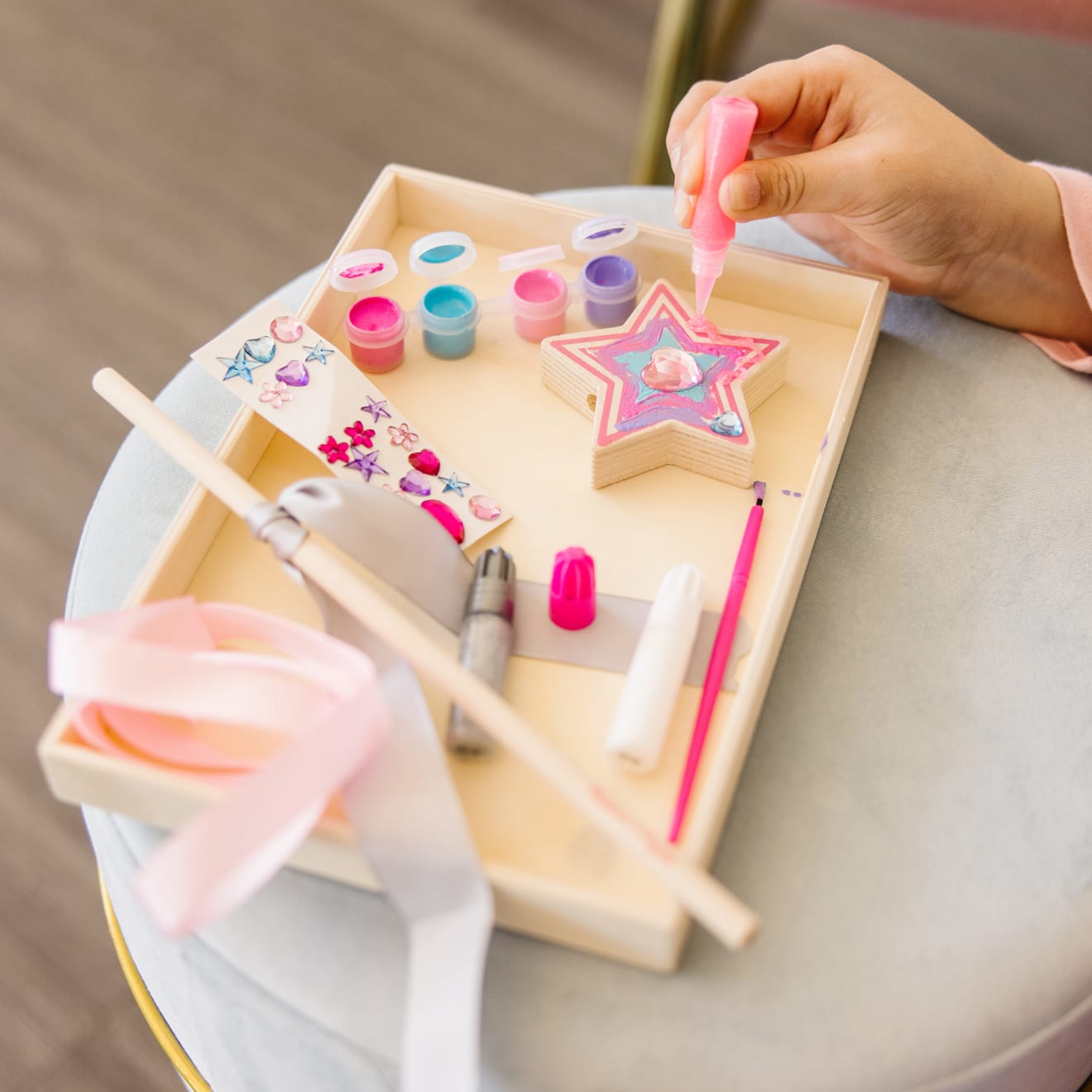 Melissa & Doug Decorate-Your-Own Wooden Princess Wand Craft Kit