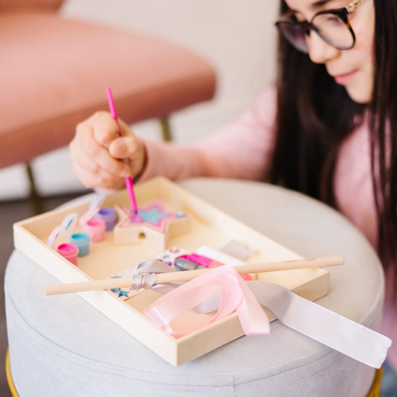 Melissa & Doug Decorate-Your-Own Wooden Princess Wand Craft Kit