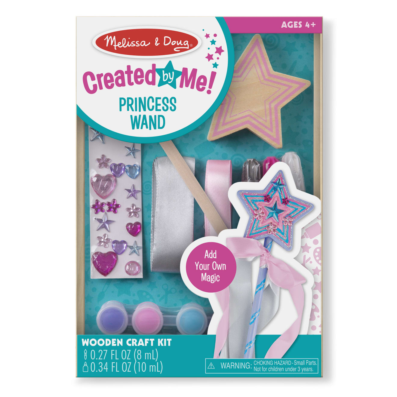 Melissa & Doug Decorate-Your-Own Wooden Princess Wand Craft Kit