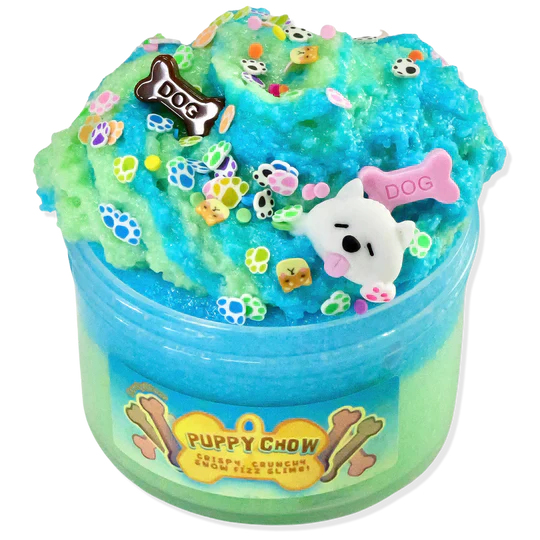 Puppy Chow Crunchy Snow Fizz Slime with Sour Candy Scent
