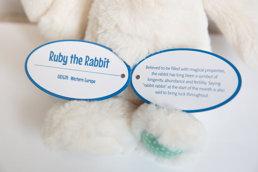 Ruby the Lucky Rabbit Plush Toy - Soft, Snuggly Good Fortune Stuffed Animal