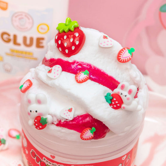 Straw Bunny Sponge Cake Kawaii Slime