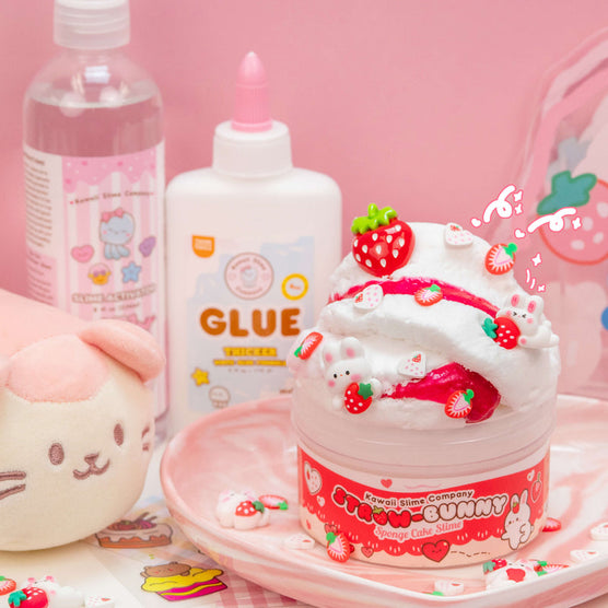 Straw Bunny Sponge Cake Kawaii Slime