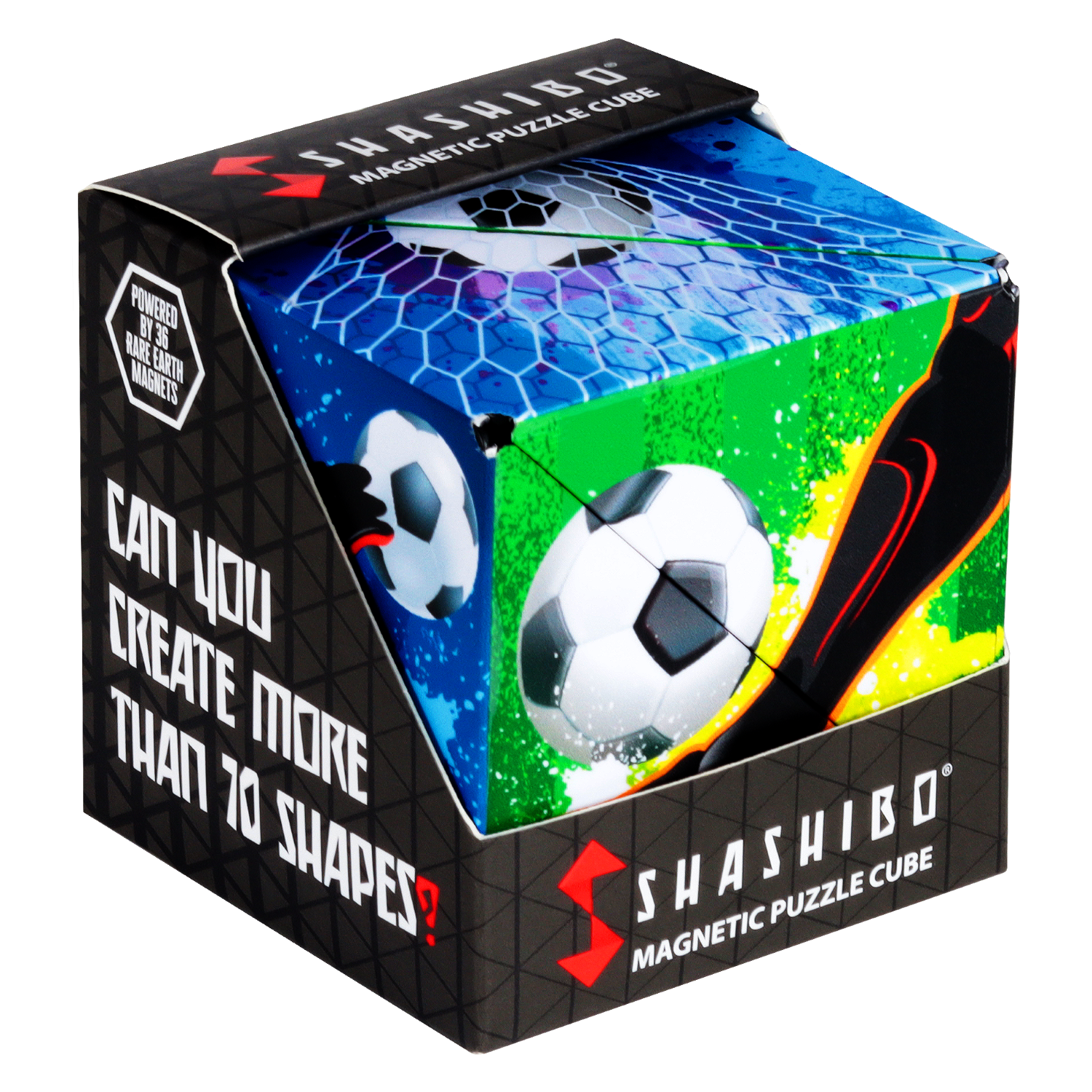 Fun in Motion Toys Shashibo Shape Shifting Puzzle Cube Soccer Design