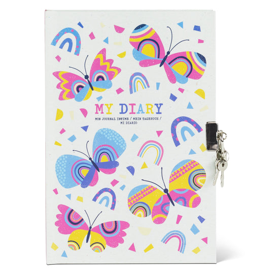 Tiger Tribe My Diary Butterflies A5 Lined Journal with Padlock