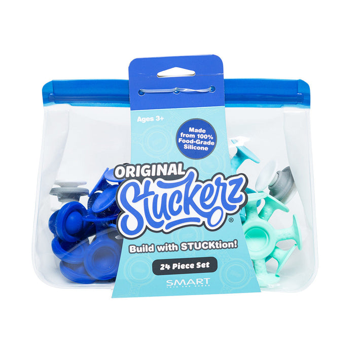 Smart Toys Stuckerz Original Cool Colors 24-Piece Silicone Suction Building Set