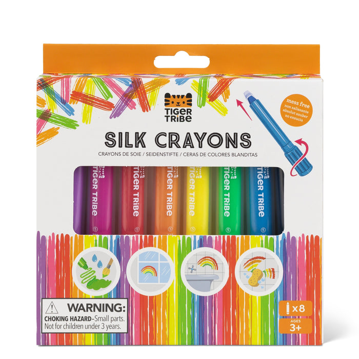 Tiger Tribe Silk Crayons Water-Soluble Coloring Set 8-Pack