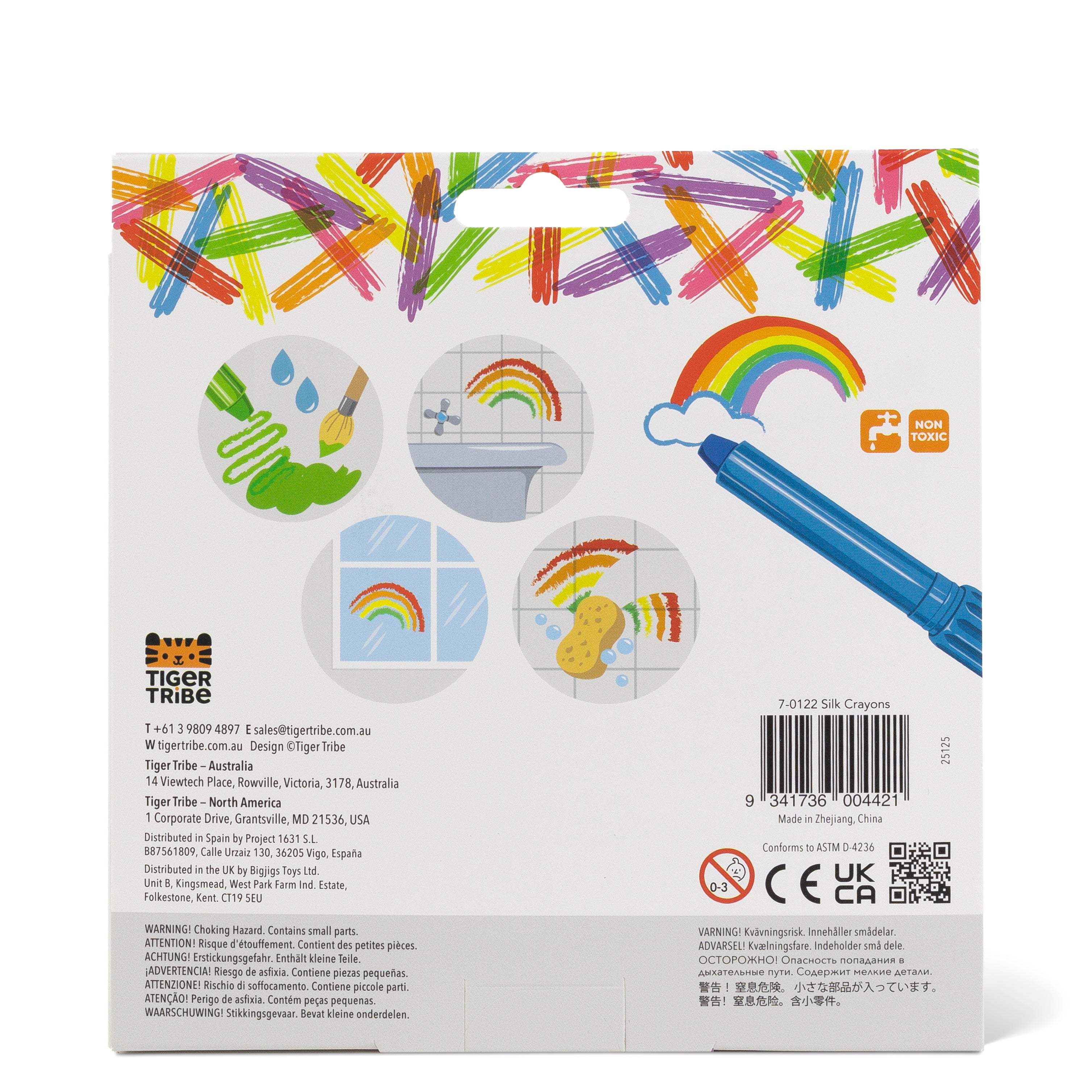 Tiger Tribe Silk Crayons Water-Soluble Coloring Set 8-Pack