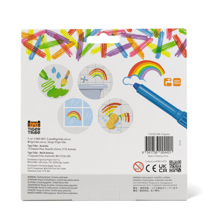 Tiger Tribe Silk Crayons Water-Soluble Coloring Set 8-Pack