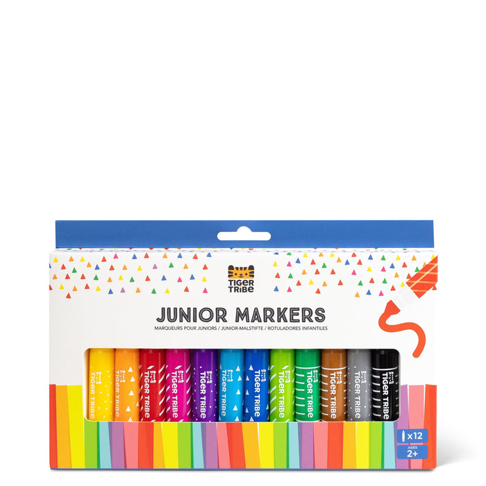 Tiger Tribe Junior Markers 12-Pack Non-Toxic Washable Art Supplies