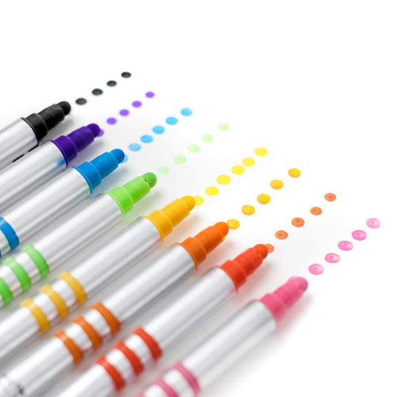 Tiger Tribe Dual-Tip Paint Pens 8-Pack Brush and Round Markers