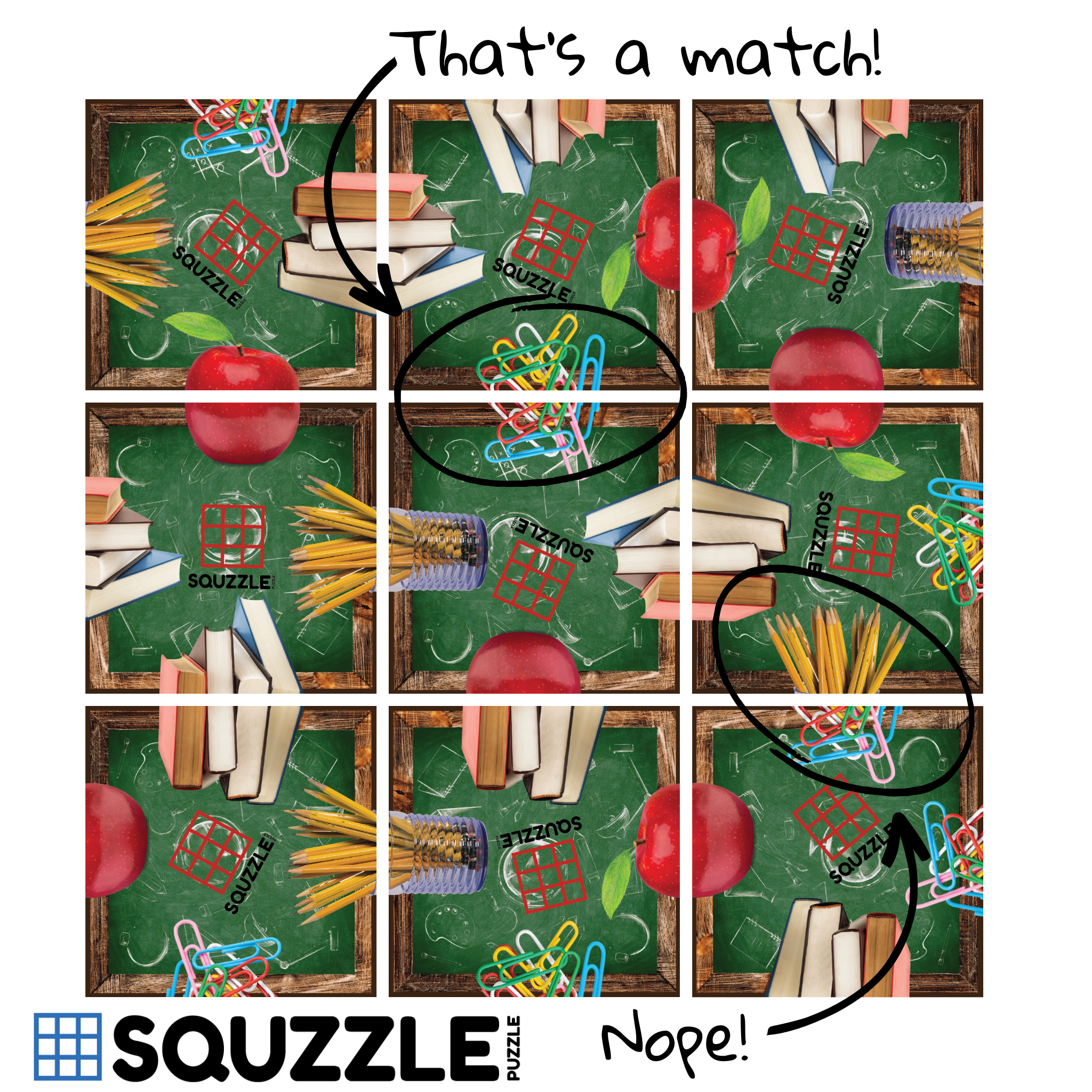 School Squzzle Puzzle: Mind-Bending 9-Piece Brain Teaser for Portable Family Fun
