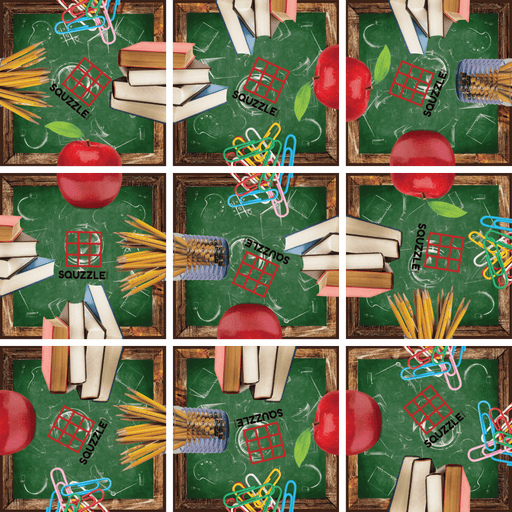 School Squzzle Puzzle: Mind-Bending 9-Piece Brain Teaser for Portable Family Fun