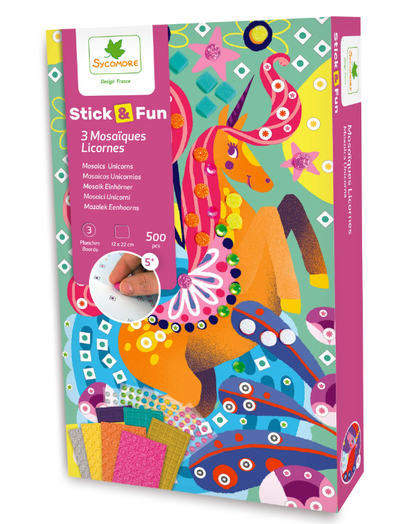Sycomore Stick'N Fun XS Mosaics Unicorns Creative Craft Kit