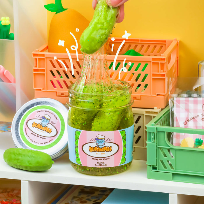 Kawaii Slime Company Shimmery Pickle Clear Slime Toy