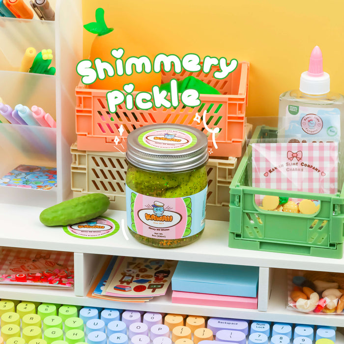 Kawaii Slime Company Shimmery Pickle Clear Slime Toy