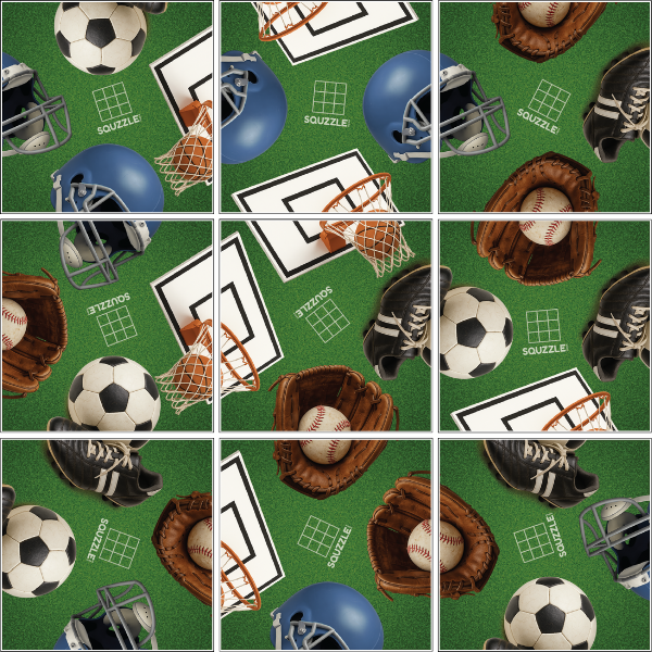 Fun Squared Games Sports Squzzle Tile Brain Teaser Puzzle