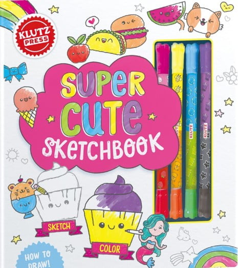 Editors of Klutz Super Cute Hardcover Sketchbook with Markers