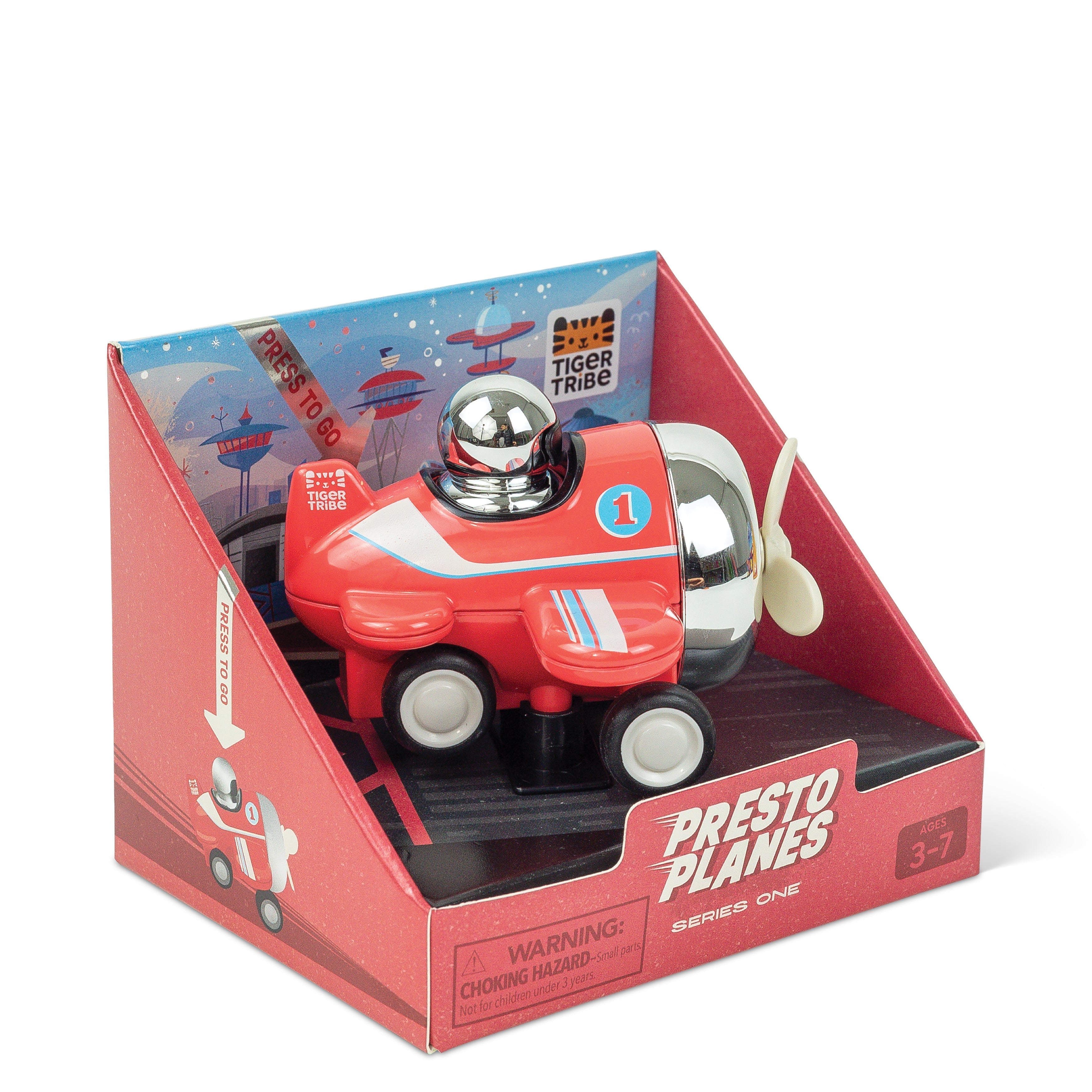 Tiger Tribe Presto Planes Swoop Red Press-Down Toy