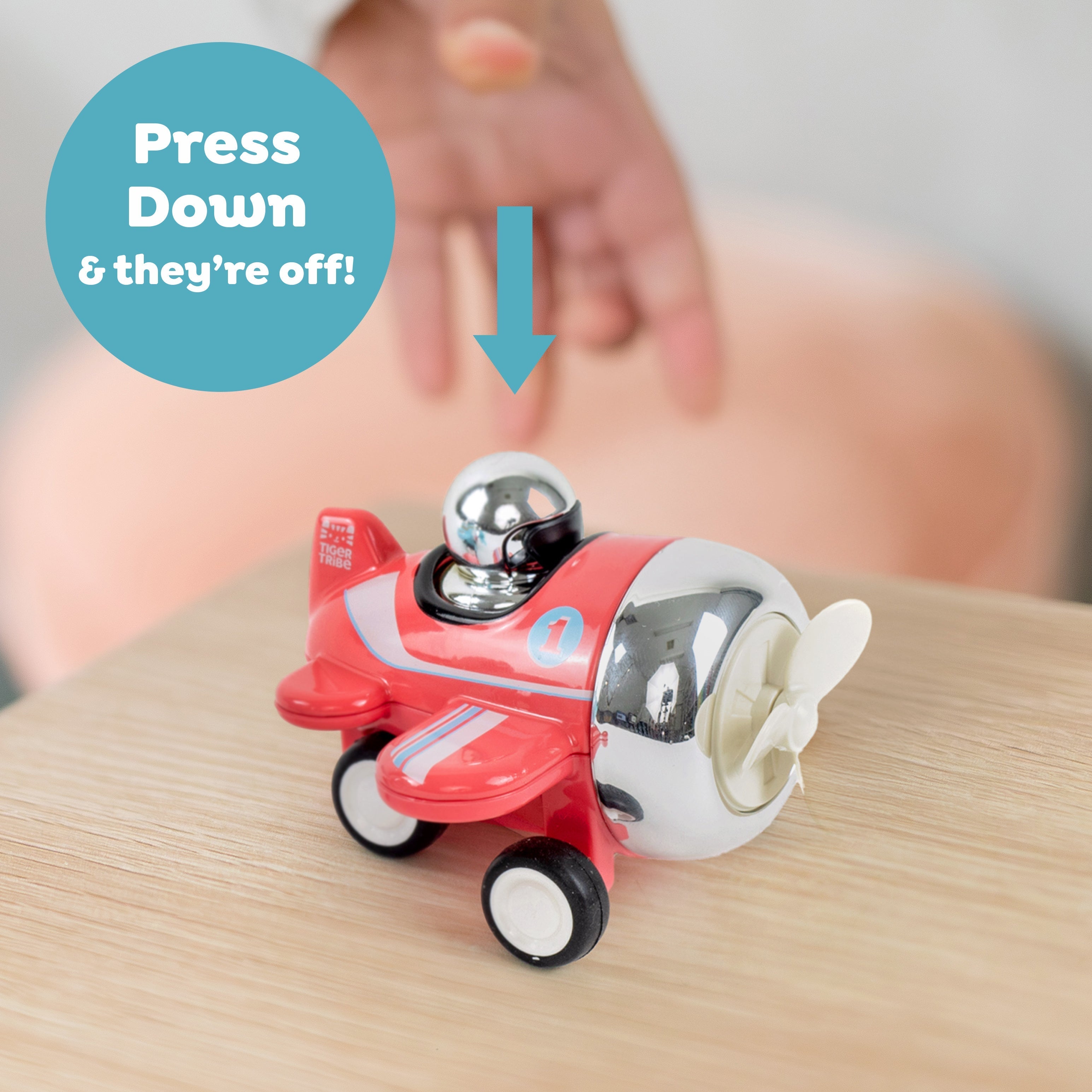 Tiger Tribe Presto Planes Swoop Red Press-Down Toy