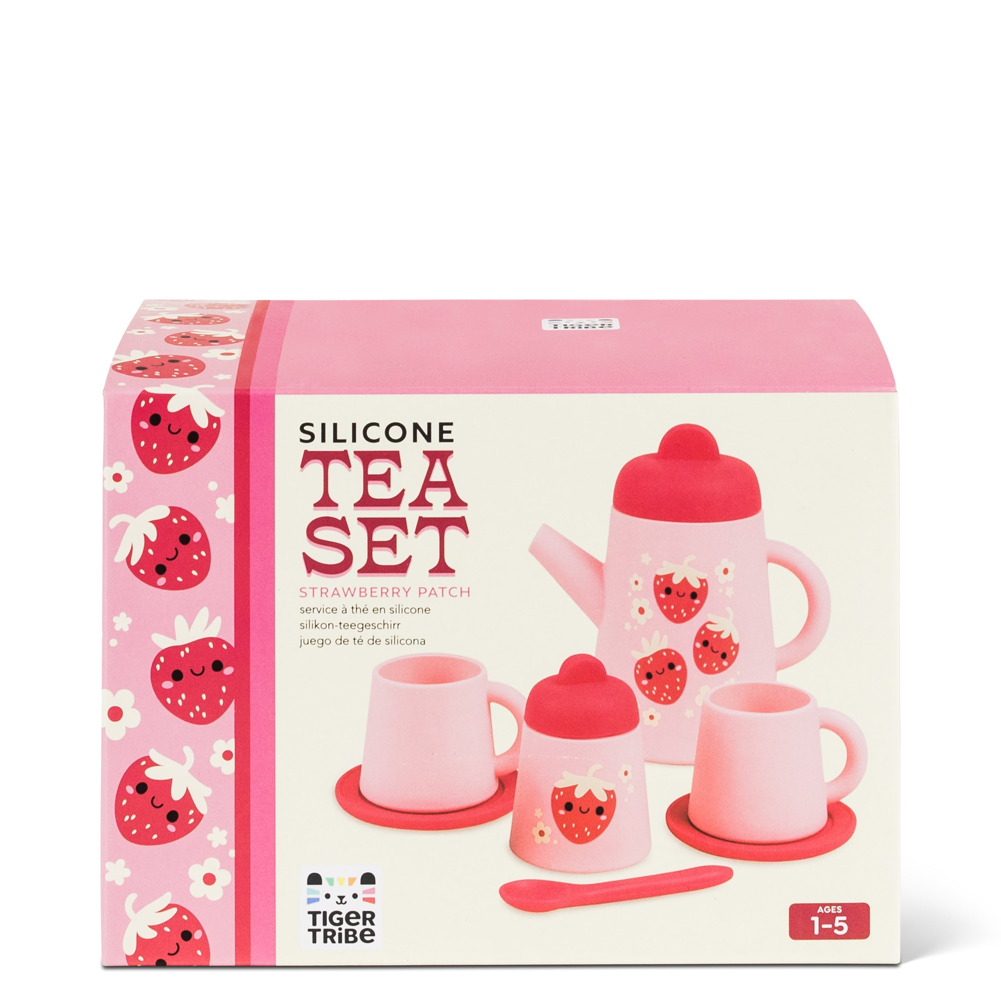 Tiger Tribe Strawberry Patch Silicone Tea Set 9-Piece