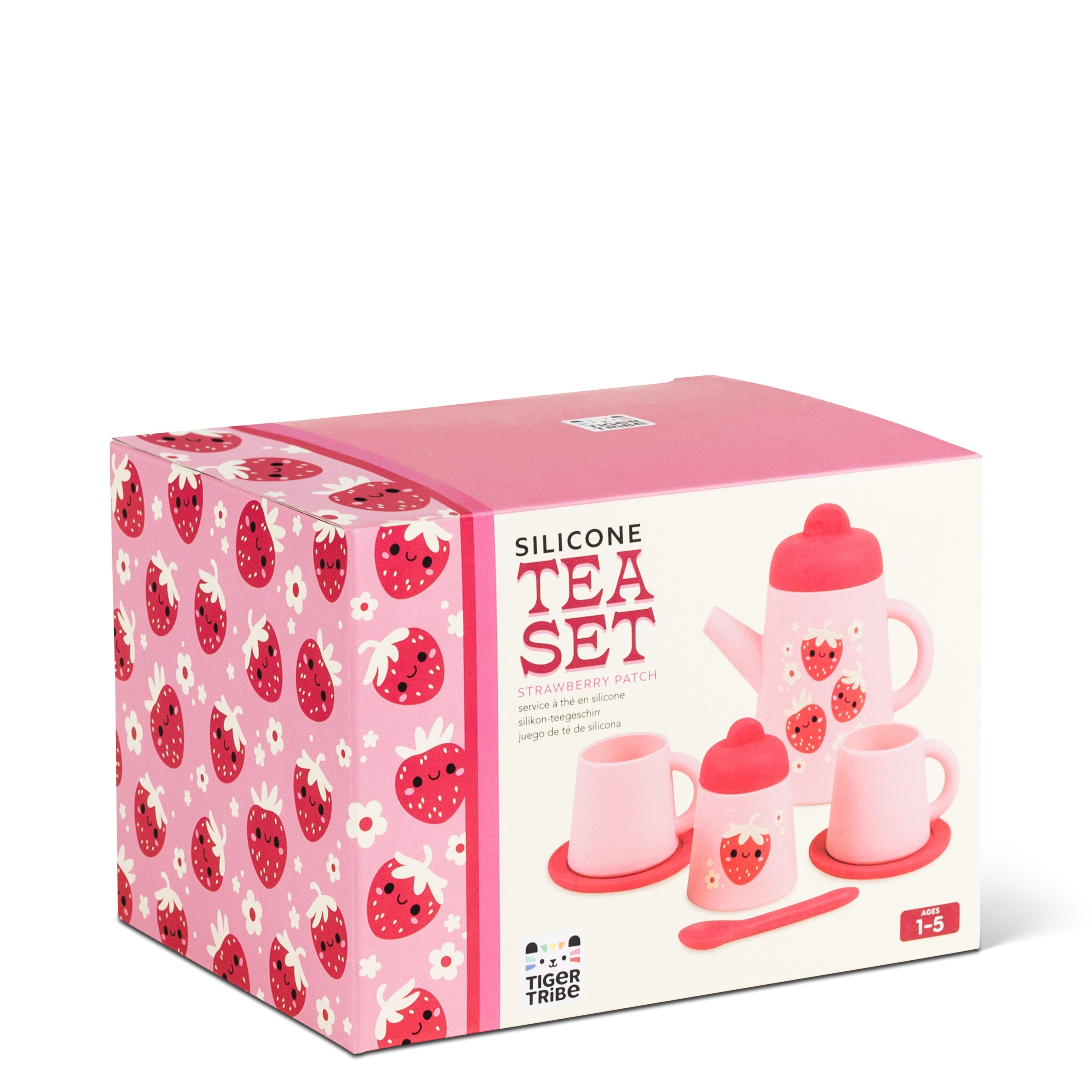 Tiger Tribe Strawberry Patch Silicone Tea Set 9-Piece