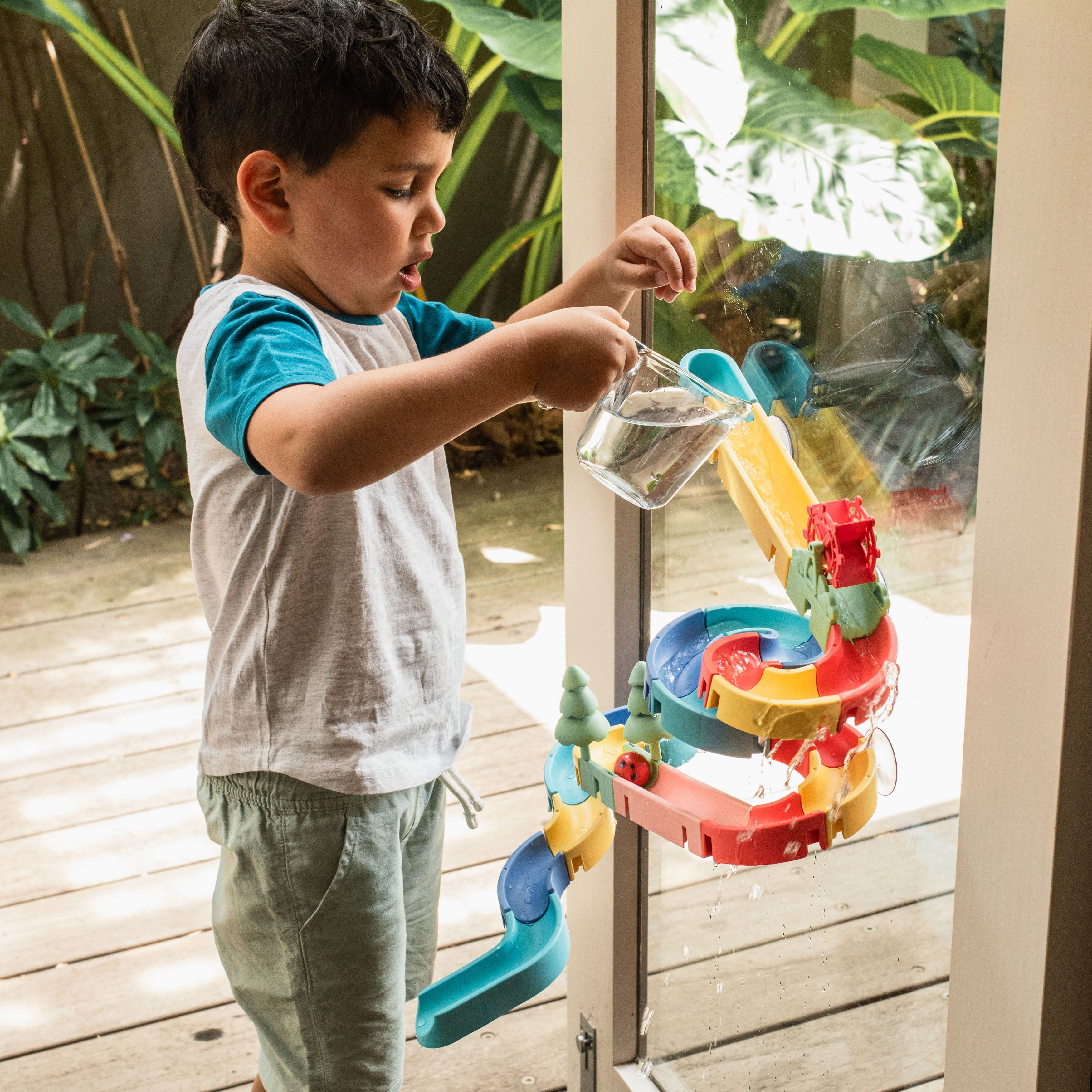 Tiger Tribe Eco Waterslide Marble Run Bath Toy 25 Pieces