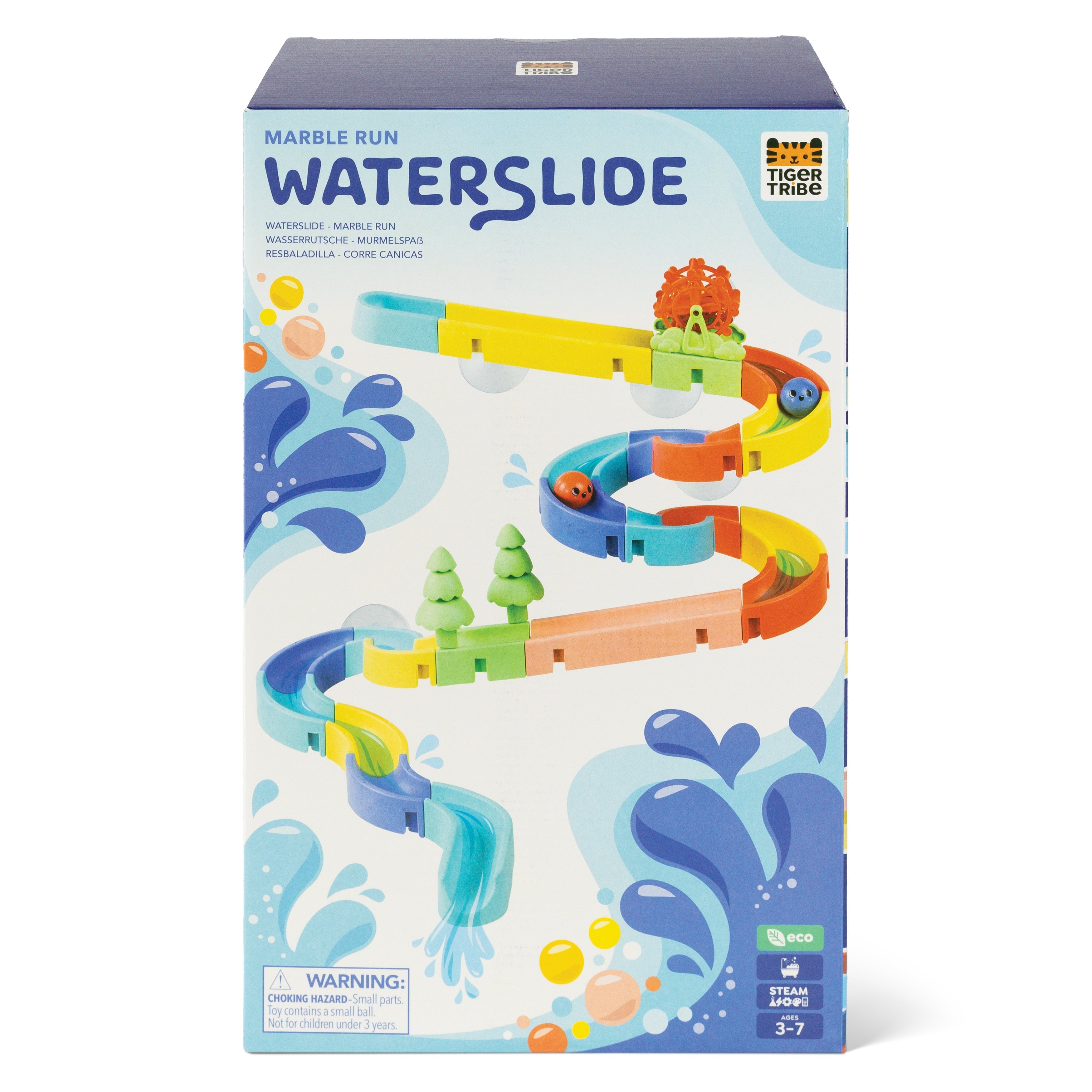 Tiger Tribe Eco Waterslide Marble Run Bath Toy 25 Pieces