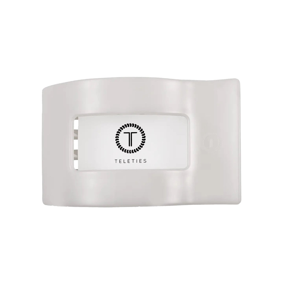 Teleties Medium Flat Rectangle Hair Clip Coconut White