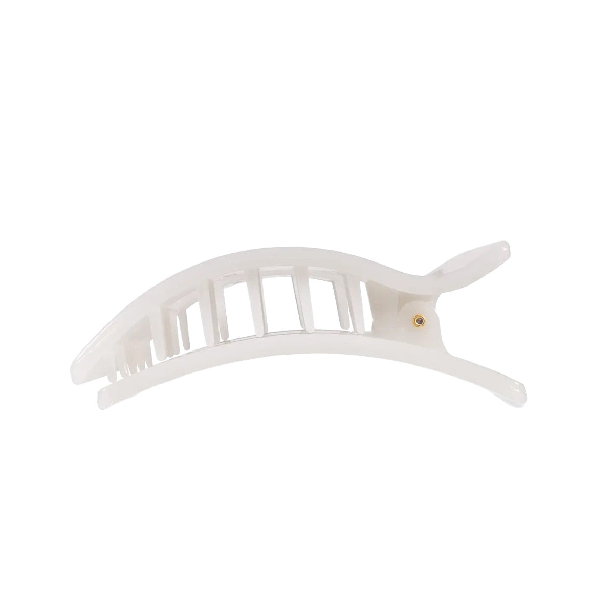 Teleties Medium Flat Rectangle Hair Clip Coconut White