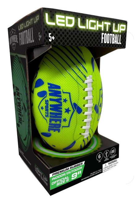 Pro Glow Light-Up Football Size 6 Red Green